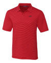 SMU Mustangs College Vault Cutter & Buck Forge Pencil Stripe Stretch Mens Polo Red Mannequin Thumbnail Image