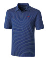 SMU Mustangs College Vault Cutter & Buck Forge Pencil Stripe Stretch Mens Polo Tour Blue Mannequin Thumbnail Image