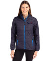 Philadelphia Eagles Americana Cutter & Buck Rainier PrimaLoft®  Womens Eco Insulated Full Zip Puffer Jacket Dark Navy Front Thumbnail Image