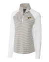 Vanderbilt Commodores College Vault Cutter & Buck Forge Tonal Stripe Stretch Half Zip Womens Top White/Polished Mannequin Thumbnail Image