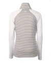 Vanderbilt Commodores College Vault Cutter & Buck Forge Tonal Stripe Stretch Half Zip Womens Top White/Polished Mannequin Back Thumbnail Image