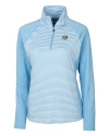 North Carolina Tar Heels College Vault Cutter & Buck Forge Tonal Stripe Stretch Half Zip Womens Top Atlas Light Blue Mannequin Thumbnail Image