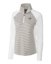 North Carolina Tar Heels College Vault Cutter & Buck Forge Tonal Stripe Stretch Half Zip Womens Top White/Polished Mannequin Thumbnail Image