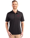 SMU Mustangs College Vault Cutter & Buck Prospect Eco Textured Stretch Recycled Mens Big & Tall Polo Black Front Thumbnail Image