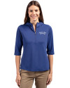 Montana State Bobcats College Vault Cutter & Buck Virtue Eco Pique Recycled Half Zip Pullover Womens Hoodie Tour Blue Front Thumbnail Image