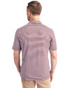 Texas A and M Aggies College Vault Cutter & Buck Virtue Eco Pique Stripe Recycled Mens Polo Bordeaux Back Thumbnail Image