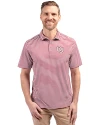 Oklahoma Sooners Vintage Cutter & Buck Virtue Eco Pique Stripe Recycled Mens Polo Chutney Front Thumbnail Image