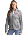 Dayton Flyers College Vault Cutter & Buck Mainsail Sweater-Knit Womens Full Zip Jacket Polished Heather Front Thumbnail Image