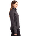 SMU Mustangs College Vault Cutter & Buck Mainsail Sweater-Knit Womens Full Zip Jacket Charcoal Heather Side Thumbnail Image