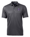 Kansas State Wildcats Wabash Vintage Cutter & Buck Pike Banner Print Stretch Mens Big & Tall Polo Black Mannequin Thumbnail Image