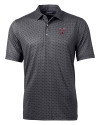 Texas A and M Aggies College Vault Cutter & Buck Pike Banner Print Stretch Mens Big & Tall Polo Black Mannequin Thumbnail Image