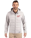 Dayton Flyers College Vault Cutter & Buck Evoke Hybrid Softshell Recycled Full Zip Mens Hooded Jacket CONCRETE Front Thumbnail Image