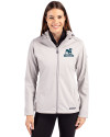 Citadel Bulldogs Vintage Cutter & Buck Evoke Softshell Recycled Full Zip Womens Jacket CONCRETE Front Thumbnail Image