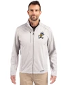 ETSU Buccaneers College Vault Cutter & Buck Evoke Softshell Recycled Full Zip Mens Jacket CONCRETE Front Thumbnail Image