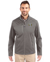 North Carolina Tar Heels College Vault Cutter & Buck Evoke Softshell Recycled Full Zip Mens Jacket Elemental Grey Front Thumbnail Image