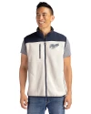 Dayton Flyers College Vault Cutter & Buck Cascade Eco Fleece Mens Vest Shell/Navy Blue Front Thumbnail Image
