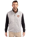 Texas Longhorns College Vault Cutter & Buck Charter Eco Full-Zip Mens Big & Tall Vest Polished Medium Gray Front Thumbnail Image