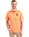 Syracuse Orange College Vault Cutter & Buck Forge Eco Heather Stripe Stretch Recycled Mens Polo College Orange Heather Front Thumbnail Image