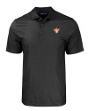 Texas Longhorns College Vault Cutter & Buck Pike Eco Tonal Geo Print Stretch Recycled Mens Big & Tall Polo Black Mannequin Thumbnail Image