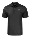 Texas A and M Aggies College Vault Cutter & Buck Pike Eco Tonal Geo Print Stretch Recycled Mens Big & Tall Polo Black Mannequin Thumbnail Image