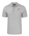 Dayton Flyers College Vault Cutter & Buck Pike Eco Tonal Geo Print Stretch Recycled Mens Big & Tall Polo Elemental Grey Mannequin Thumbnail Image