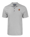 Syracuse Orange College Vault Cutter & Buck Pike Eco Tonal Geo Print Stretch Recycled Mens Big & Tall Polo Elemental Grey Mannequin Thumbnail Image