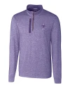 Kansas State Wildcats Wabash Vintage Cutter & Buck Stealth Heathered Quarter Zip Mens Pullover College Purple Mannequin Thumbnail Image