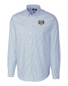 North Carolina Tar Heels College Vault Cutter & Buck Stretch Oxford Stripe Mens Big and Tall Long Sleeve Dress Shirt Light Blue Mannequin Thumbnail Image