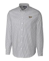 Vanderbilt Commodores College Vault Cutter & Buck Stretch Oxford Stripe Mens Big and Tall Long Sleeve Dress Shirt Charcoal Mannequin Thumbnail Image