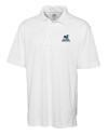Citadel Bulldogs Vintage Cutter & Buck CB Drytec Genre Textured Solid Mens Big and Tall Polo White Mannequin Thumbnail Image