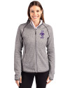 Kansas State Wildcats Wabash Vintage Cutter & Buck Mainsail Full Zip Hooded Womens Jacket Polished Heather Front Thumbnail Image