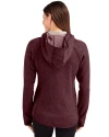Minnesota Golden Gophers College Vault Cutter & Buck Mainsail Full Zip Hooded Womens Jacket Bordeaux Heather Back Thumbnail Image