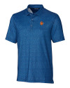 Syracuse Orange College Vault Cutter & Buck Pike Micro Floral Print Stretch Mens Polo Indigo Mannequin Thumbnail Image