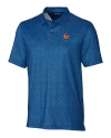 Syracuse Orange College Vault Cutter & Buck Pike Micro Floral Print Stretch Mens Polo Indigo Mannequin Thumbnail Image