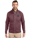 Texas A and M Aggies College Vault Cutter & Buck Mainsail Sweater-Knit Mens Full Zip Jacket Bordeaux Heather Front Thumbnail Image