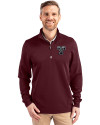 Texas A and M Aggies College Vault Cutter & Buck Traverse Stretch Eco Quarter Zip Mens Pullover Bordeaux Front Thumbnail Image