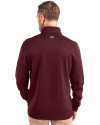 Texas A and M Aggies College Vault Cutter & Buck Traverse Stretch Eco Quarter Zip Mens Pullover Bordeaux Back Thumbnail Image