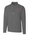 Oklahoma Sooners Vintage Cutter & Buck Traverse Stretch Eco Quarter Zip Mens Pullover Elemental Grey Mannequin Thumbnail Image