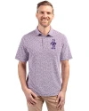 Kansas State Wildcats Wabash Vintage Cutter & Buck Virtue Eco Pique Botanical Print Recycled Mens Polo College Purple Front Thumbnail Image