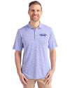 Montana State Bobcats College Vault Cutter & Buck Virtue Eco Pique Botanical Print Recycled Mens Polo Chelan Blue Front Thumbnail Image
