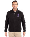 Kansas State Wildcats Wabash Vintage Cutter & Buck Cascade Eco Sherpa Mens Big & Tall Fleece Jacket Black Front Thumbnail Image
