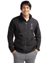 View image 1: Kansas State Wildcats Wabash Vintage Cutter & Buck Charter Recycled Packable Mens Full Zip Jacket Black Front