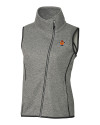 Syracuse Orange College Vault Cutter & Buck Mainsail Sweater Knit Womens Asymmetrical Vest Polished Heather Mannequin Thumbnail Image