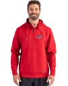 Dayton Flyers College Vault Cutter & Buck Roam Epic Versatility Half Zip Recycled Mens Hooded Pullover Red Front Thumbnail Image