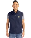 North Carolina Tar Heels College Vault Cutter & Buck Charter Eco Recycled Mens Full-Zip Vest Navy Blue Front Thumbnail Image