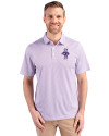 Kansas State Wildcats Wabash Vintage Cutter & Buck Pike Eco Symmetry Print Stretch Recycled Mens Polo White/College Purple Front Thumbnail Image