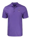 Kansas State Wildcats Wabash Vintage Cutter & Buck Pike Eco Tonal Geo Print Stretch Recycled Mens Polo College Purple Mannequin Thumbnail Image