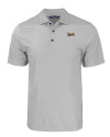 Vanderbilt Commodores College Vault Cutter & Buck Pike Eco Tonal Geo Print Stretch Recycled Mens Polo Elemental Grey Mannequin Thumbnail Image