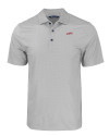 SMU Mustangs College Vault Cutter & Buck Pike Eco Tonal Geo Print Stretch Recycled Mens Polo Elemental Grey Mannequin Thumbnail Image