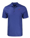 SMU Mustangs College Vault Cutter & Buck Pike Eco Tonal Geo Print Stretch Recycled Mens Polo Tour Blue Mannequin Thumbnail Image